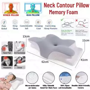 Orthopedic Neck Shoulder Pillow Memory Foam Support Cushion Pillows Pain Relief - Picture 1 of 12