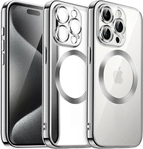 Coque Silicone Pour iPhone 15 Pro Max Couleur Argent Compatible Magsafe Little B - Photo 1 sur 4