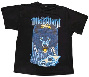 Miss May I Band Shirt Wolf Skull Graphic Tee Metal Goth Black Blue Retro Mens L - Picture 1 of 8