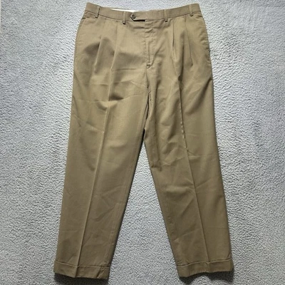 VINTAGE Ralph Lauren Pants Mens 36x30 Green Wool Pleated Trouser Slacks Preppy - Image 1 of 4