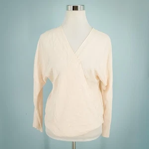 Vince Size Small S Peach Pink Crossover Wrap V Neck Long Sleeve Top Blouse Shirt - Picture 1 of 7