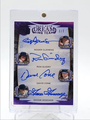 ROGER CLEMENS RON GUIDRY 2024 HOJA BRONX DREAM RING TEAM PÚRPURA AUTOMÁTICO/7 Q5902 Foto 1 de 2