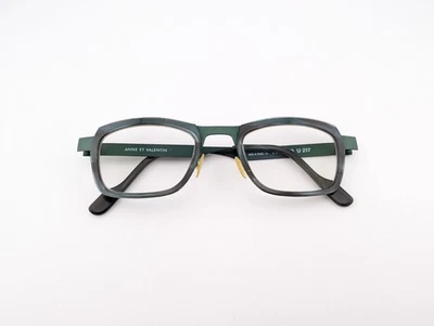 Anne et Valentin Eyeglasses, Frames Only, Fausto U 217 Green, Metal, France - Image 1 of 4
