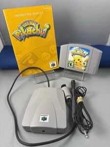 Hey You Pikachu Nintendo 64 Microphone + VRU + Manual Authentic Tested Bundle - Picture 1 of 8
