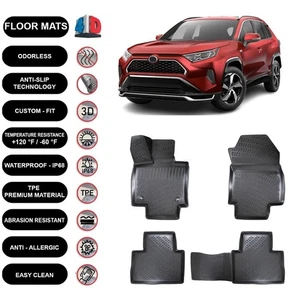 Alfombrillas forro para Toyota Rav4 (2019-2025) impermeables 4D negro moldeado 4 piezas - Imagen 1 de 5