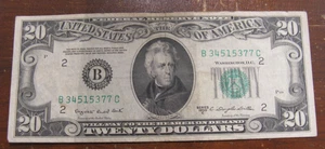 SERIES 1950 C 20$ FEDERAL RESERVE NOTE SMITH AND DILLON - Picture 1 of 4