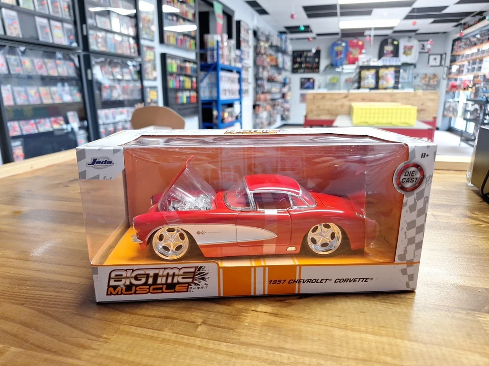 Chevrolet Corvette 1957 Jada Bigtime Muscle techo rígido 1/24 rojo fundido a presión 31451 Foto 1 de 1