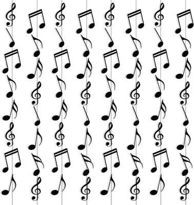 12件装音乐笔记横幅音乐主题派对装饰悬挂漩涡音乐剧 — 第 1/4 张图片