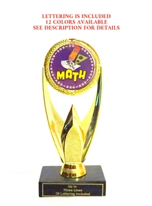 ACADEMIC MATH TROPHY SCHOLASTIC MATH AWARD #2 - Picture 1 of 2