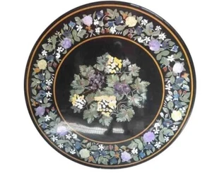 36" Pietradura Table Top, Marble Inlay Coffee Table, Round Sofa Table Top Decor - Picture 1 of 9