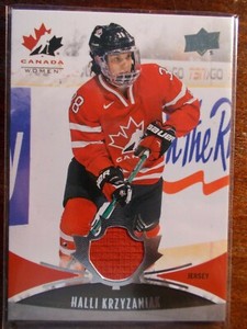 HALLI KRZYZANIAK   #145...2016 TEAM CANADA WOMEN'S...AUTHENTIC JERSEY SWATCH