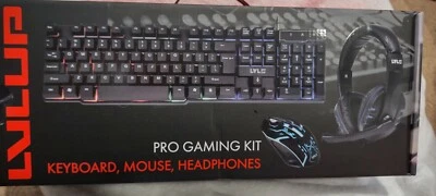 PRO GAMING KIT - LVLUP - LED BACKLIT Keyboard - Mouse - Headphones - BRAND NEW - Image 1 of 4