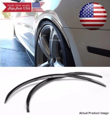 1 Pair Black Flexible 1" Arch Wide Body Fender Well Extension Lip for Mitsubishi - Image 1 of 2