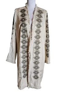 Torrid Insider Collection Ivory Kimono Jacket Size 2 Boho Fringed Linen Blend - Picture 1 of 16