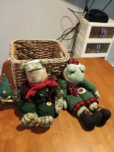 Vintage Christmas House Of Lloyd Frog Couple One Sings One Does Not - Picture 1 of 11