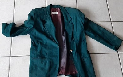 Женская винтажная бирюзовая очень мягкая замшевая куртка/блейзер размер 12 от LANNA сделано в США - Изображение 1 из 4