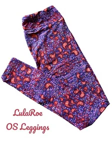 NEW LuLaRoe OS Leggings- Purple & Red Paisley- Made In Vietnam - Picture 1 of 1
