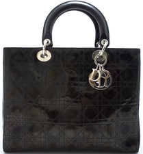 CHRISTIAN DIOR LADY DIOR GM TASCHE BAG PATENT LEATHER LACKLEDER SHINING ELEGANT