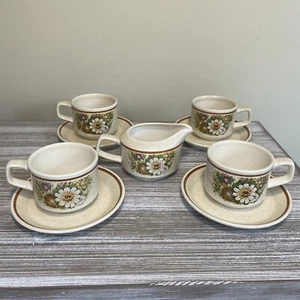Vintage Set Of 5 Temper-Ware by Lenox Magic Garden Tea Cups Creamers Floral - Imagen 1 de 11