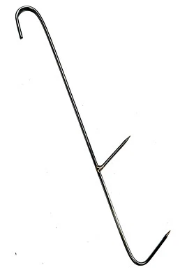 Räucherhaken Edelstahl, Forelle Doppelspitz FV 10 St. ca.16 cm/2mm Ø