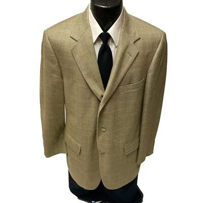 Abrigo Deportivo Brooks Brothers DORADO Beige 3 Btn Chaqueta SILK Lana Blazer 40 Foto 1 de 4