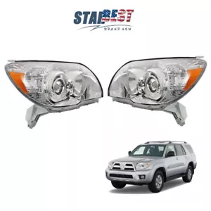 Headlights Projector Chrome Clear For 2006-2009 Toyota 4Runner Left+Right Side - Picture 1 of 10
