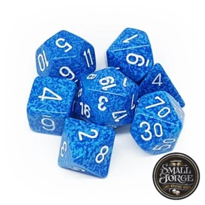 Chessex CHX25306 Speckled Polyhedral WATER 7-Die Set - D&D. Boxed - NEW - Picture 1 of 3
