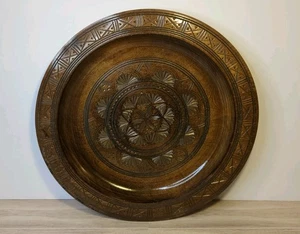 Vintage geschnitzter Holz Teller Holz Boho Deko Schale Schale rustikal - Bild 1 von 9
