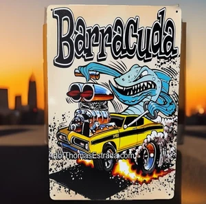 🔥Rat Fink Metal Sign Monster Barracuda Plymouth Chevy Ford Art Hot Rod 8”x12” - Picture 1 of 6