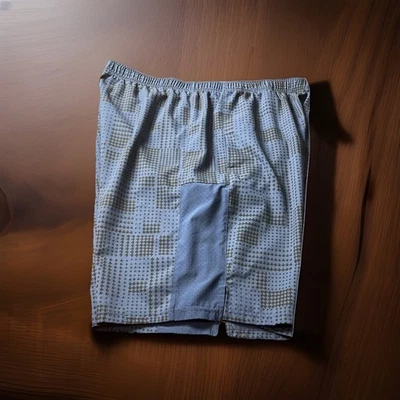 Jockey Men's Swim Trunks Size Lg. Elastic Waist Drawstring No Liner Blue Black - Image 1 of 4