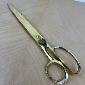 Vintage WISS INLAID Steel Forged No. 2182 Gold Plated Scissors Shears USA 1966 - Picture 1 of 6