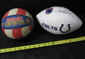 Colts Football Tony Dungy Indianapolis w/ Harlem Globetrotters Mini-ball - Picture 1 of 14