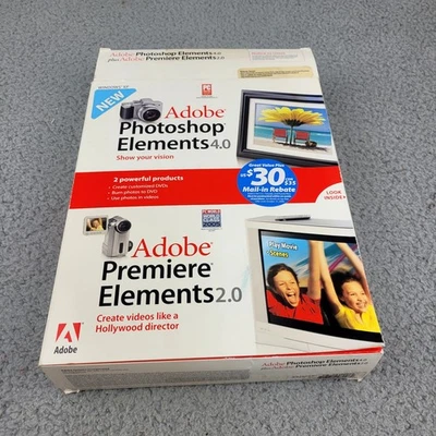 Photoshop Elements 4.0 AND Adobe Premier Elements 2.0  - Image 1 of 4
