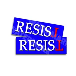 RESIST Anti-Trump Democrat Bumper Stickers Political Blue Stickers 2 Pack - Foto 1 di 1