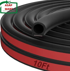 10 Ft Rubber Weather Stripping Door Seal, D Shaped Automotive Weather Stripping, - Picture 1 of 12