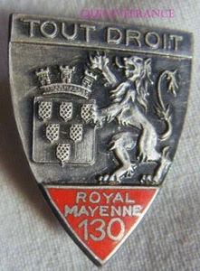 IN23097 - Abzeichen 130° Régiment d’Infanterie, Royal Mayenne, Emaille, versilbert - Bild 1 von 2
