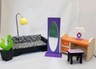 LOT KIDKRAFT WOOD DOLL HOUSE BARBIE SZ LIVING ROOM FURNITURE Desk~Mod Lamp COUCH