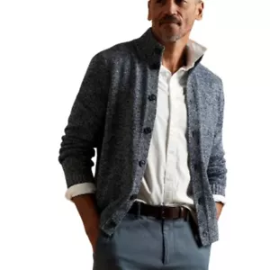 Cárdigan Banana Republic Para Hombres Xsmall Mezcla de Lino Mármol Botón - Imagen 1 de 13