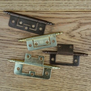2 UK BÜNDIGE SCHARNIERE MIT ENDE, 50 mm/63 mm f/BRONZE, E/MESSING Schrauben enthalten - Bild 1 von 5