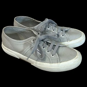 Superga Classic Gray Lace Up Sneakers Womens Sz 6.5 Casual Skate Shoes - Picture 1 of 9