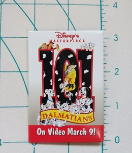 Vintage Disney's Masterpiece 101 Dalmatians Movie VHS Promo Button Pin 1999 - Picture 1 of 6