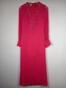 Vintage Ricci Michael's Pink Dress With Beads - Picture 1 of 6