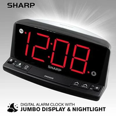 LED Digital Alarm Clock Simple Operation Large Numbers Built in Night Light - Image 1 of 4