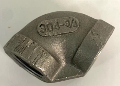 STAINLESS STEEL PIPE FITTING 90 DEGREE ANGLE ELBOW MATERIAL GRADE-304 - Image 1 of 4