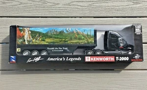 NEWRAY 1/32 BLACK KENWORTH T2000 TRANSPORT TRUCK W/ VAN TRAILER ITEM # 12243 NIB - Picture 1 of 10