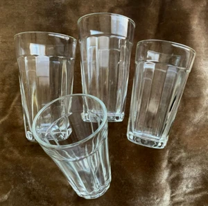 Set of 4 ~ Depression Era Clear Panel Juice Tumblers ~ Excellent Condition - Picture 1 of 3