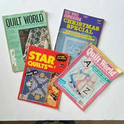 1980s VTG Quilt World Magazines Lot of 4 – Collectible Quilt Patterns - Used - Image 1 of 4