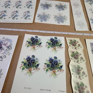 Vintage Konvolut Aufkleber Transfers Wasserrutschen Keramik Basteln Floral #24 - Bild 1 von 3