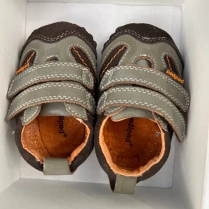 Pediped Shoe Baby 0 - 6 Month XS Jax Leather Strap Taupe Soft Soled Sneaker Ne - Picture 1 of 9
