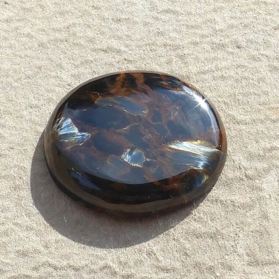 Cabujón Pietersite natural corte a mano marrón/negro/azul de Namibia TCW 31.45 Foto 1 de 4